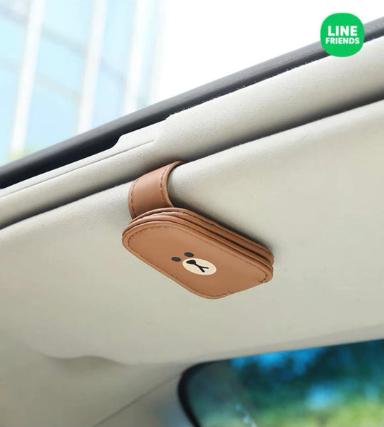 Line Friends Glasses Holder for Car Sun Visor