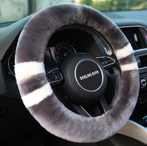 Long Wool Steering Wheel Cover (Multi-Color)