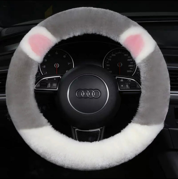 Long Wool Steering Wheel Cover (Multi-Color)