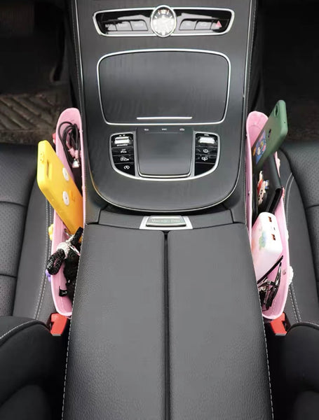 Car Seat Gap Leather Storage Basket